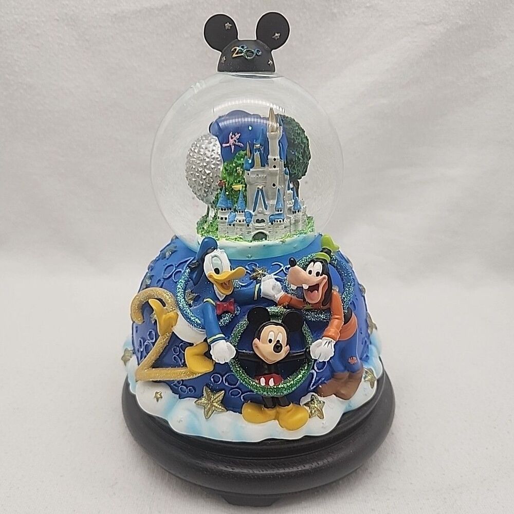 Snowglobe Disney Musical Celebrate The Future 2000 Mickey Tinkerbell W/Wood VTG